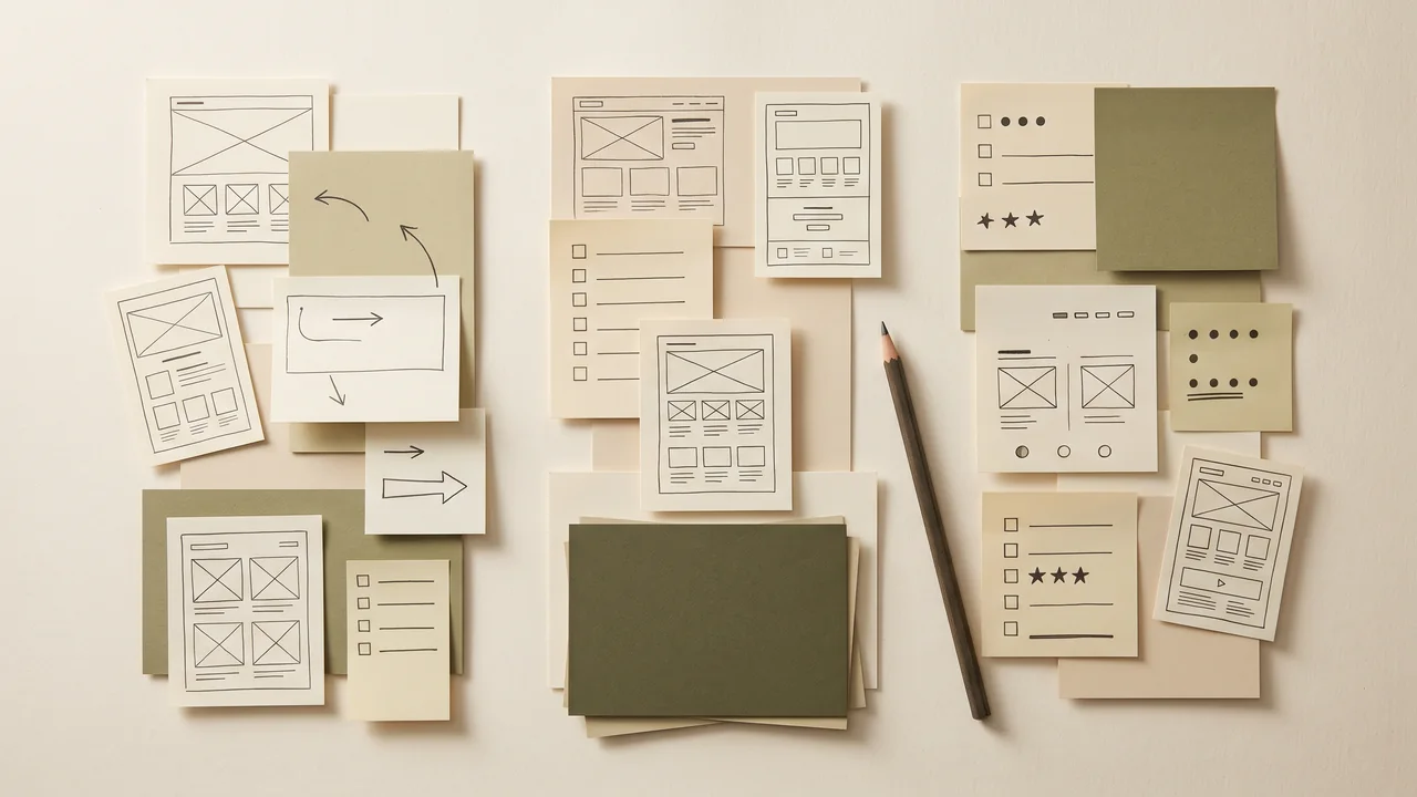 Review notes organised into three priority columns